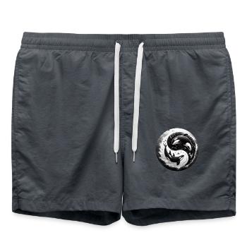 Yin and Yang Orca - Swim Trunks - anthracite - Front - AI Model Male 185 light (185cm)