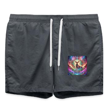 Cerf animal spirituel - Short de bain - charbon - Devant - AI Model Male 185 light (185cm)