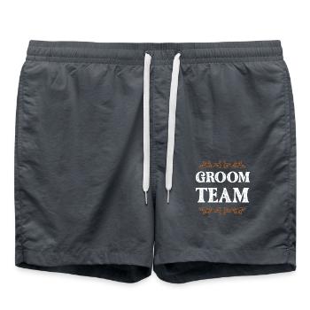 Groom Crew - Badeshorts - Anthrazit - Vorne - AI Model Male 185 light (185cm)
