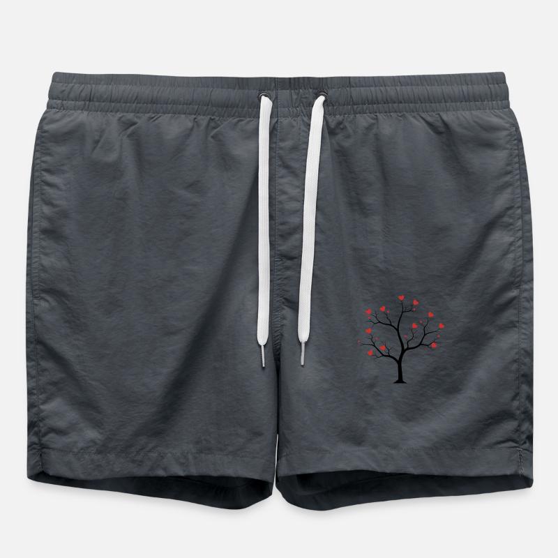 tree with hearts - Swim Trunks - anthracite
