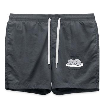 Chat gris détendu dormant sur un oreiller - Short de bain - charbon - Devant - AI Model Male 185 light (185cm)