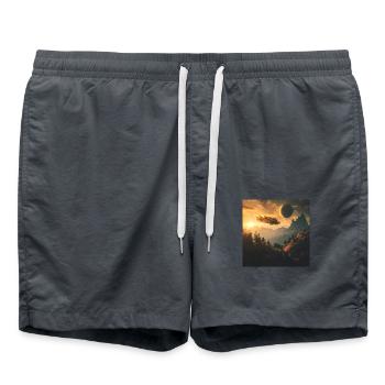 Earth 2 - Badeshorts - Anthrazit - Vorne - AI Model Male 185 light (185cm)