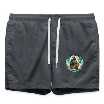 Bateau pirate grand - Short de bain - charbon - Devant - AI Model Male 185 light (185cm)