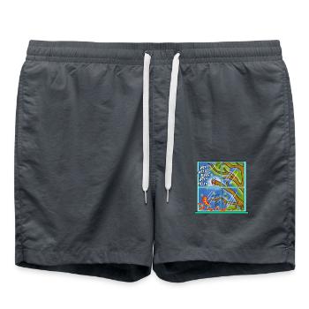 Lustige Kawaii Niedliche Baum Ast Klopfen Klassische Kunst - Badeshorts - Anthrazit - Vorne - AI Model Male 185 light (185cm)