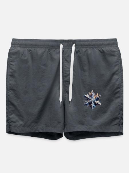Abstrakte Darstellung einer Schneeflocke - Badeshorts - Anthrazit