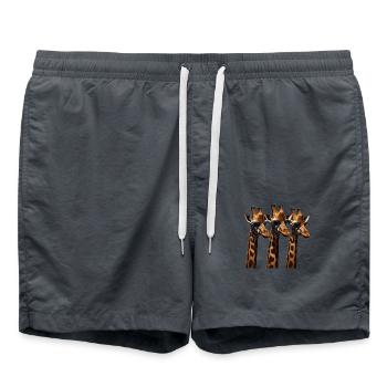 3 Giraffen mit Sonnenbrillen - Badeshorts - Anthrazit - Vorne - AI Model Male 185 light (185cm)