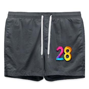 28 Number symbol - Swim Trunks - anthracite - Front - AI Model Male 185 light (185cm)