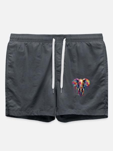 Bunter Elefant - Badeshorts - Anthrazit