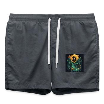 Bitcoin - Badeshorts - Anthrazit - Vorne - AI Model Male 185 light (185cm)