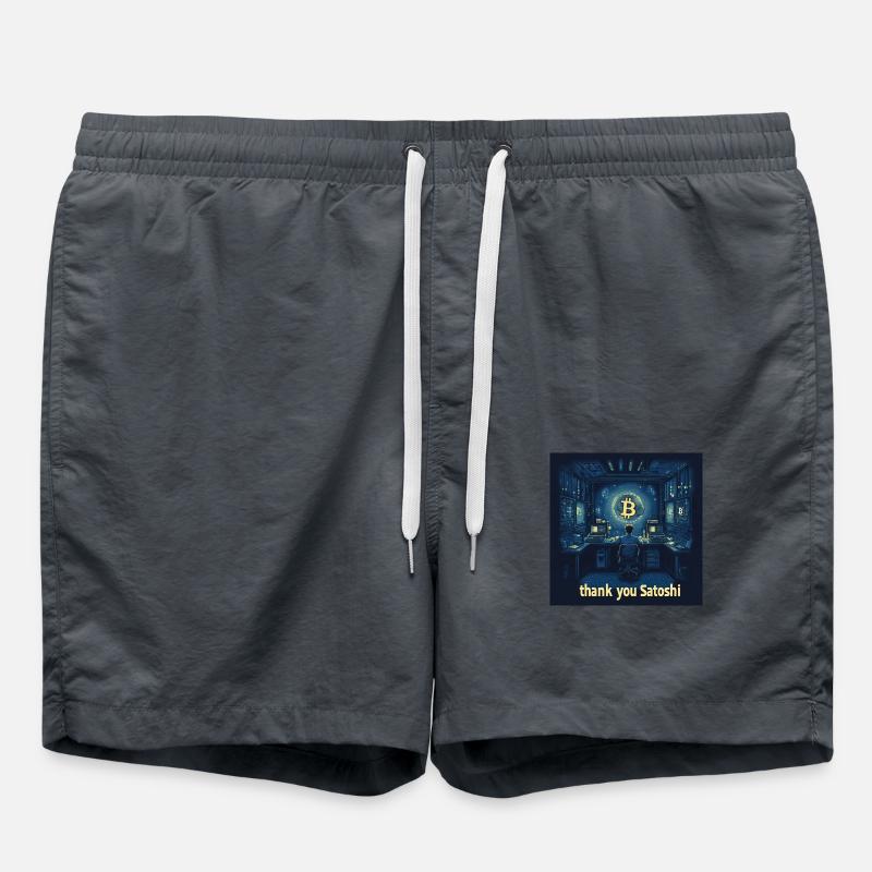 Bitcoin Satoshi - Badeshorts - Anthrazit