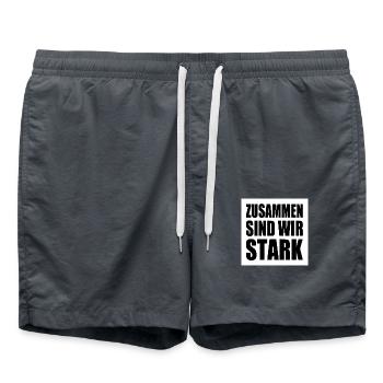 zusammen sind wir stark - Badeshorts - Anthrazit - Vorne - AI Model Male 185 light (185cm)