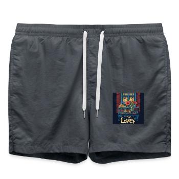 Plant lover - Badeshorts - Anthrazit - Vorne - AI Model Male 185 light (185cm)