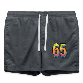 65 Number Symbol - Swim Trunks - anthracite - Front - AI Model Male 185 light (185cm)