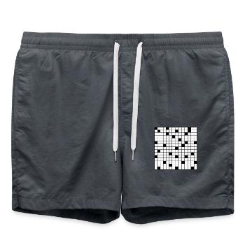 Crossword Puzzle DIY - Swim Trunks - anthracite - Front - AI Model Male 185 light (185cm)