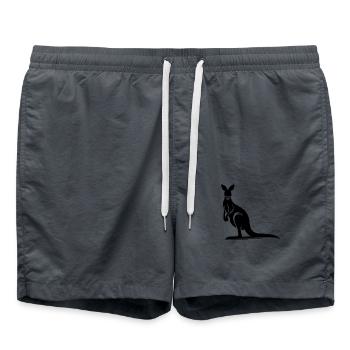 Elégante silhouette de kangourou motif animal stylisé - Short de bain - charbon - Devant - AI Model Male 185 light (185cm)