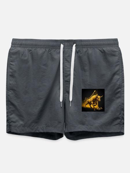 Goldener Bulle - Erfolg, Reichtum, Geld, Börse - Badeshorts - Anthrazit