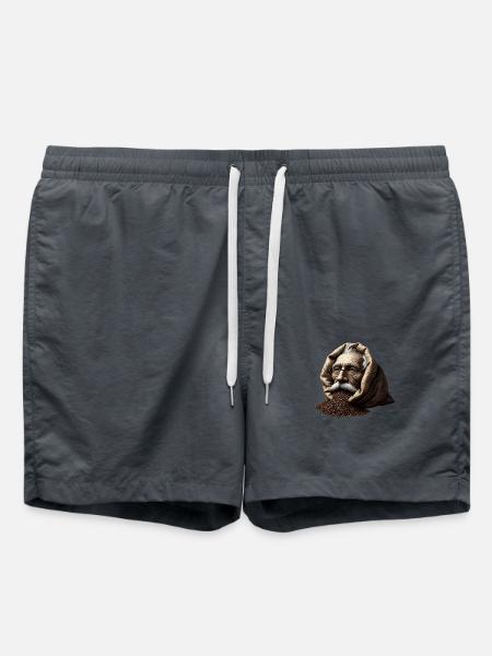 Mann in Kaffeebohnen - Badeshorts - Anthrazit