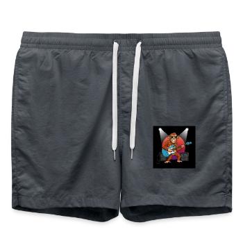 Wenn Affen rocken: Eine tierische Jam-Session - Badeshorts - Anthrazit - Vorne - AI Model Male 185 light (185cm)
