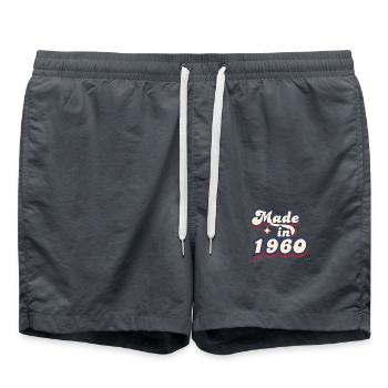 Hergestellt im 1960 Retro - Badeshorts - Anthrazit - Vorne - AI Model Male 185 light (185cm)