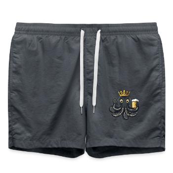 Oktopus Bier Lustig - Badeshorts - Anthrazit - Vorne - AI Model Male 185 light (185cm)
