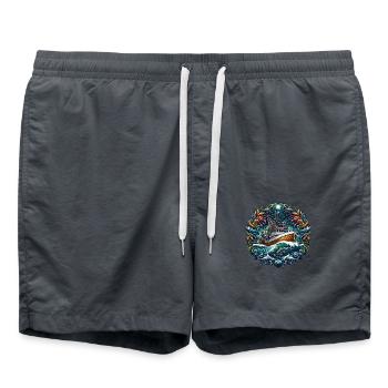 Fishing boat - Swim Trunks - anthracite - Front - AI Model Male 185 light (185cm)