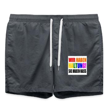 wir haben haltung sie haben hass - Badeshorts - Anthrazit - Vorne - AI Model Male 185 light (185cm)