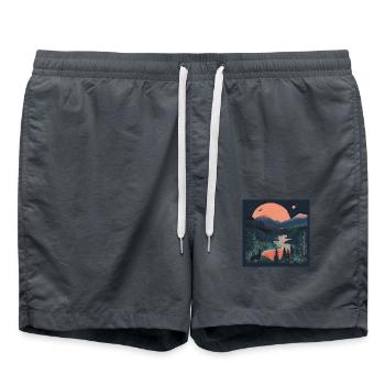 Landscape 2 - Badeshorts - Anthrazit - Vorne - AI Model Male 185 light (185cm)
