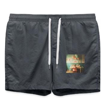 Happy Birthday Girl - Badeshorts - Anthrazit - Vorne - AI Model Male 185 light (185cm)