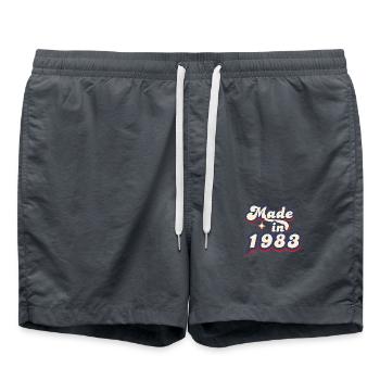 Made in 1983 Retro - Swim Trunks - anthracite - Front - AI Model Male 185 light (185cm)