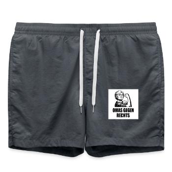 Omas gegen rechts - Badeshorts - Anthrazit - Vorne - AI Model Male 185 light (185cm)