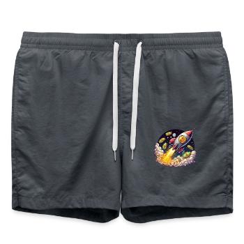 Bitcoin rocket - Swim Trunks - anthracite - Front - AI Model Male 185 light (185cm)