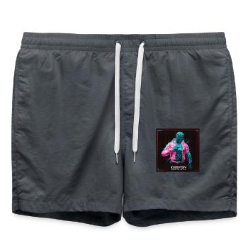 Dynamic Digital Artwork 333 - Swim Trunks - anthracite - Front - AI Model Male 185 light (185cm)