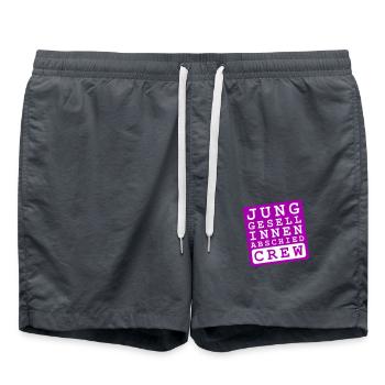 Junggesellinnenabschied Crew Braut - Badeshorts - Anthrazit - Vorne - AI Model Male 185 light (185cm)