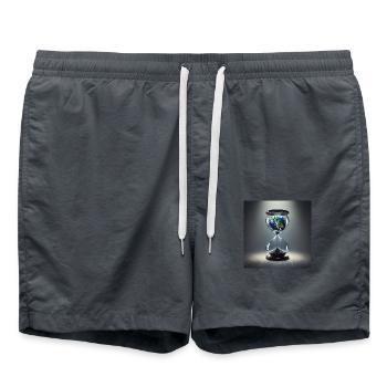 Die Zeit läuft! (D) - Badeshorts - Anthrazit - Vorne - AI Model Male 185 light (185cm)