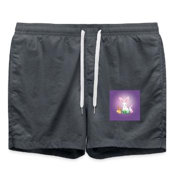 Glückliche Osterhasen Familie - Badeshorts - Anthrazit - Vorne - AI Model Male 185 light (185cm)