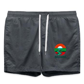 Bulgaria Pride – Celebrate the Beauty of Bulgaria - Swim Trunks - anthracite - Front - AI Model Male 185 light (185cm)