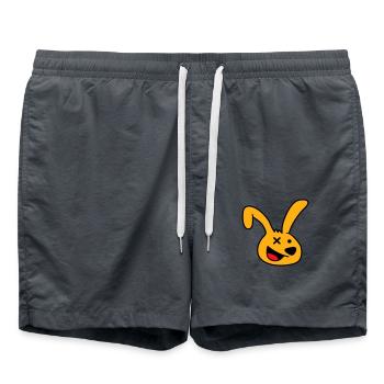 Hase verrückt wahnsinnig lachen komisch verwirrt - Badeshorts - Anthrazit - Vorne - AI Model Male 185 light (185cm)