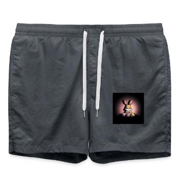 Hasi’s Ostereiersuche - Badeshorts - Anthrazit - Vorne - AI Model Male 185 light (185cm)
