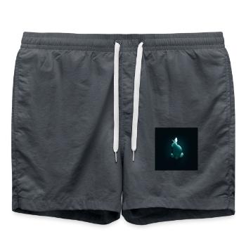 Hoppelhase & Glückseier" - Badeshorts - Anthrazit - Vorne - AI Model Male 185 light (185cm)
