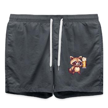 Raccoon Pixel Bière - Short de bain - charbon - Devant - AI Model Male 185 light (185cm)