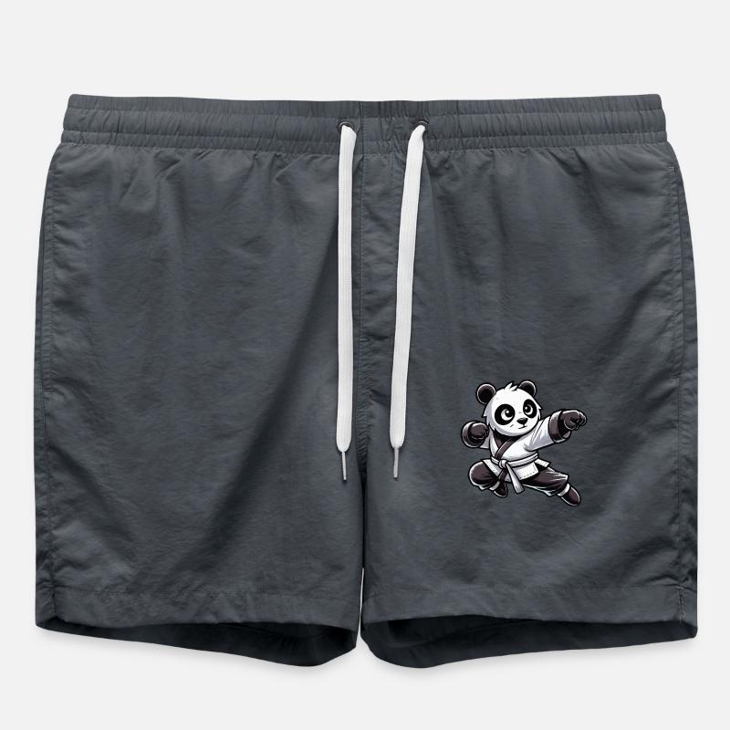 Panda Karate Comic - Swim Trunks - anthracite