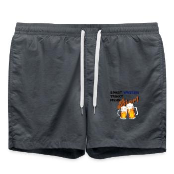 Spart Wasser trinkt mehr Bier - Badeshorts - Anthrazit - Vorne - AI Model Male 185 light (185cm)