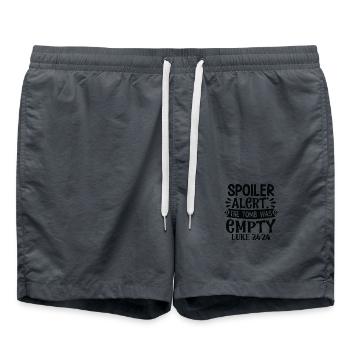 The tomb is empty - Swim Trunks - anthracite - Front - AI Model Male 185 light (185cm)