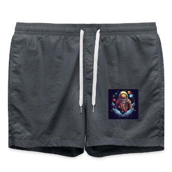 Astronaute dans l’espace - Short de bain - charbon - Devant - AI Model Male 185 light (185cm)