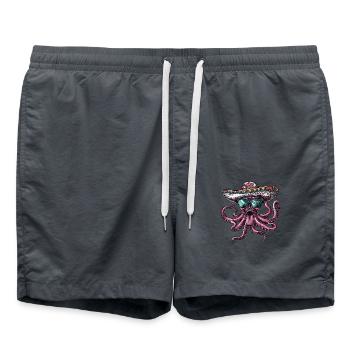 Oktopus Lustig Sombrero - Badeshorts - Anthrazit - Vorne - AI Model Male 185 light (185cm)