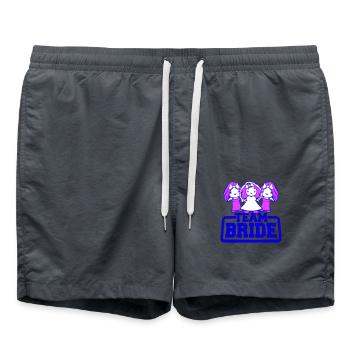 3 Birds Chicks Team Bride Saying Girls Girlfriends - Swim Trunks - anthracite - Front - AI Model Male 185 light (185cm)