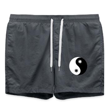Symbole Yin Yang - Short de bain - charbon - Devant - AI Model Male 185 light (185cm)