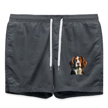 Brittany Spaniel - Swim Trunks - anthracite - Front - AI Model Male 185 light (185cm)