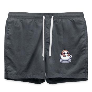 Tasse à café paresseux - Short de bain - charbon - Devant - AI Model Male 185 light (185cm)