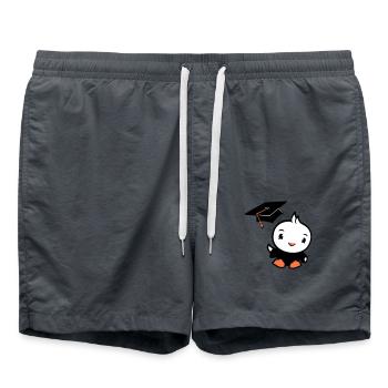 Bird Graduation College Graduation Hat School - Swim Trunks - anthracite - Front - AI Model Male 185 light (185cm)